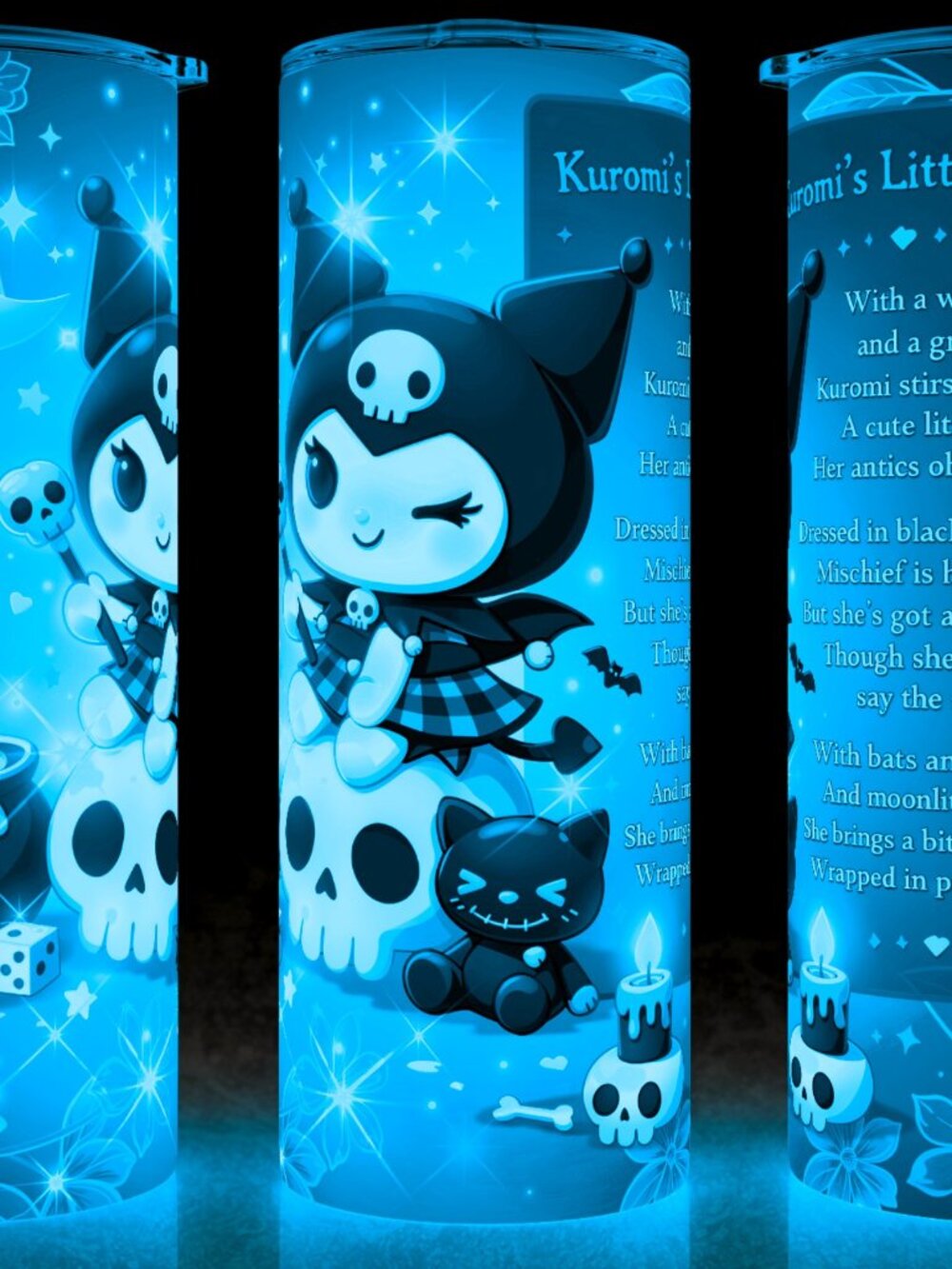 Glow in the Dark Kuromis Little Poem Anime Cartoon Cute Cup Mug Tumbler 20oz